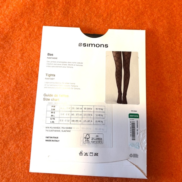 Love & diamonds black sheer pantyhose fantasy tights made in Italy NWT - Picture 6 of 8